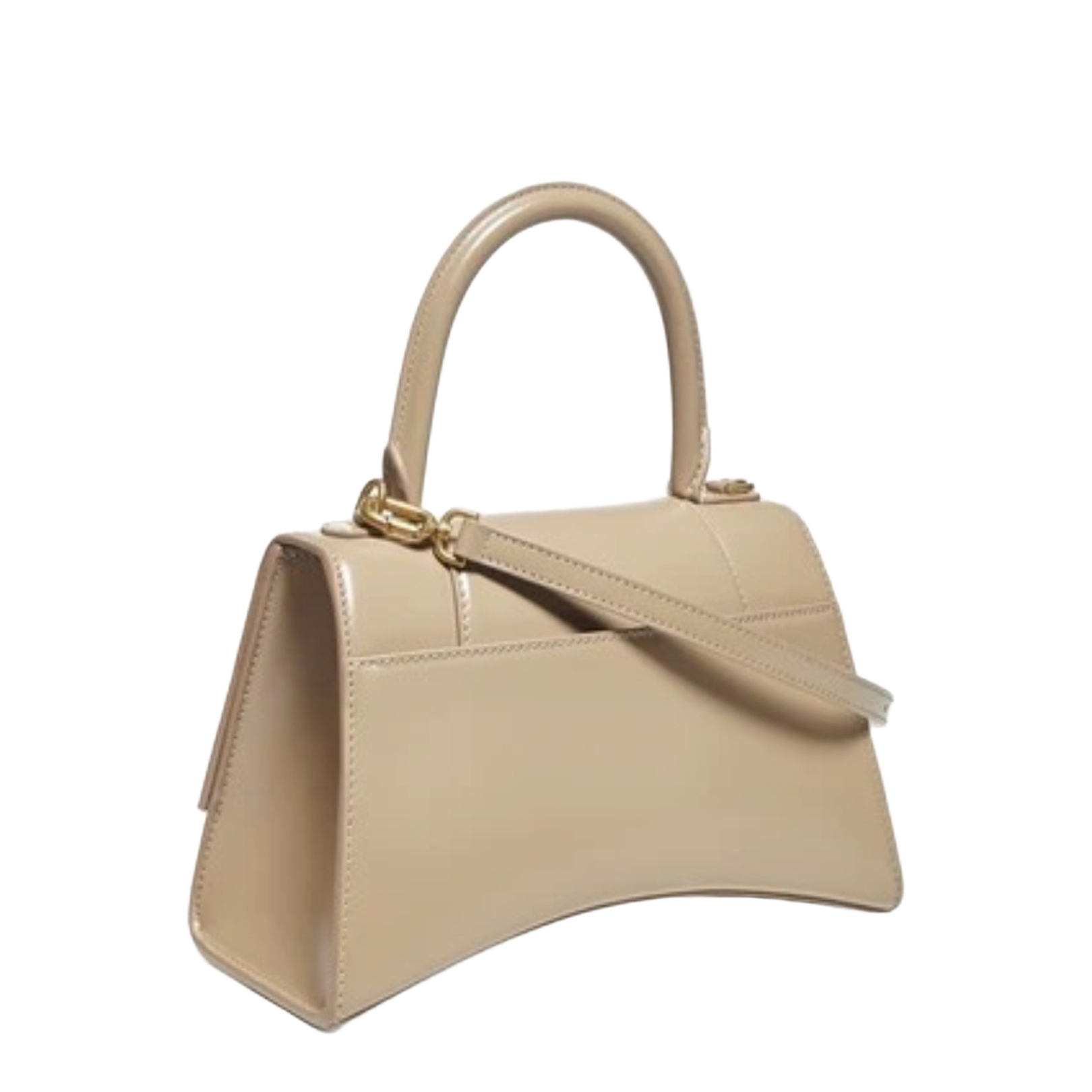 Hourglass Top Handle Bag Small Beige