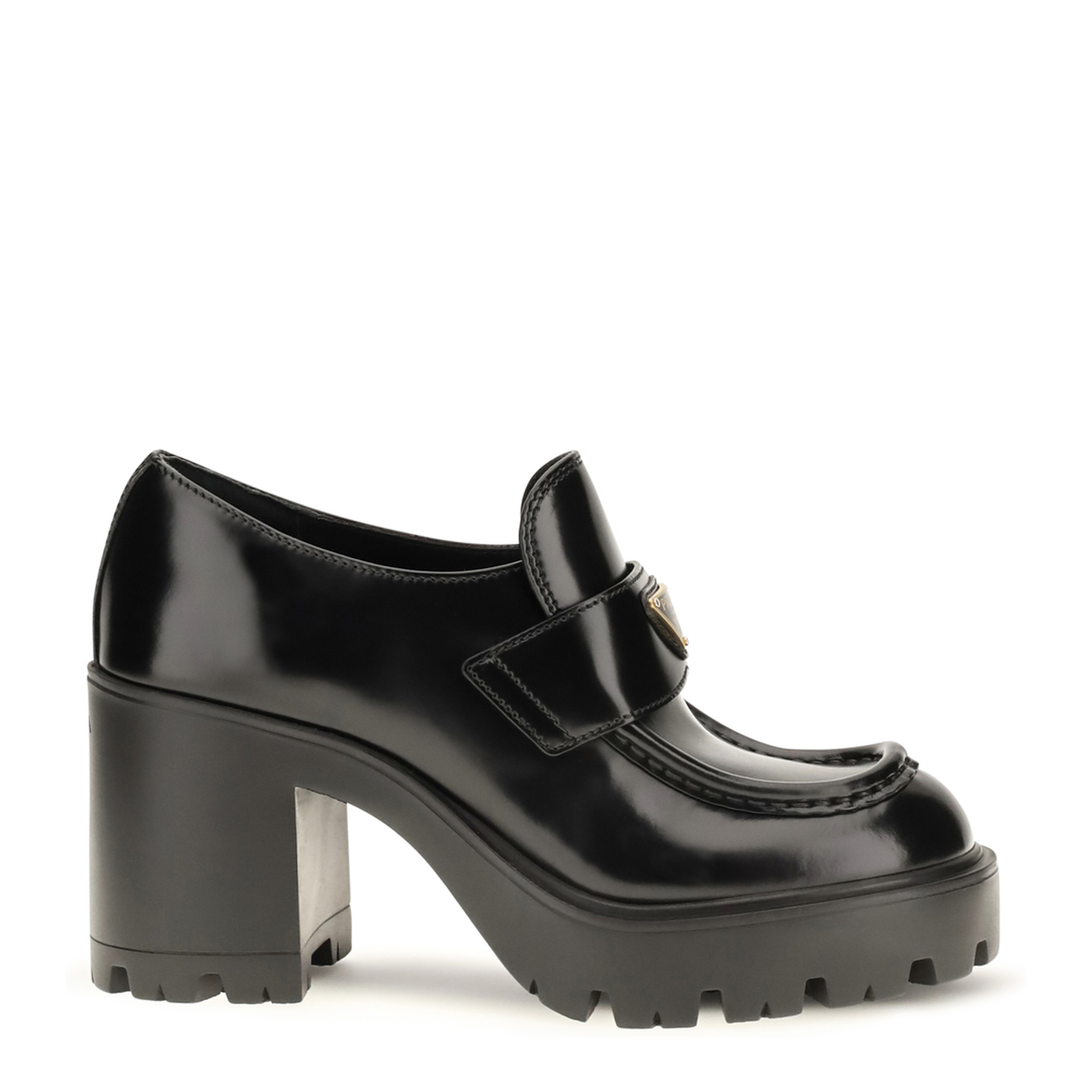 MAYFEYR - Prada - Leather Heeled Loafers - 1D563OF085055F0002