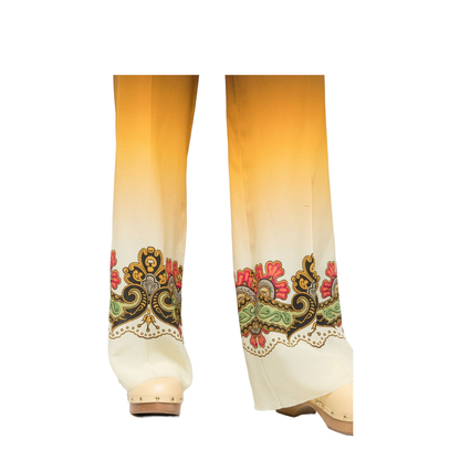 Graphic-Print Straight-Leg Trousers