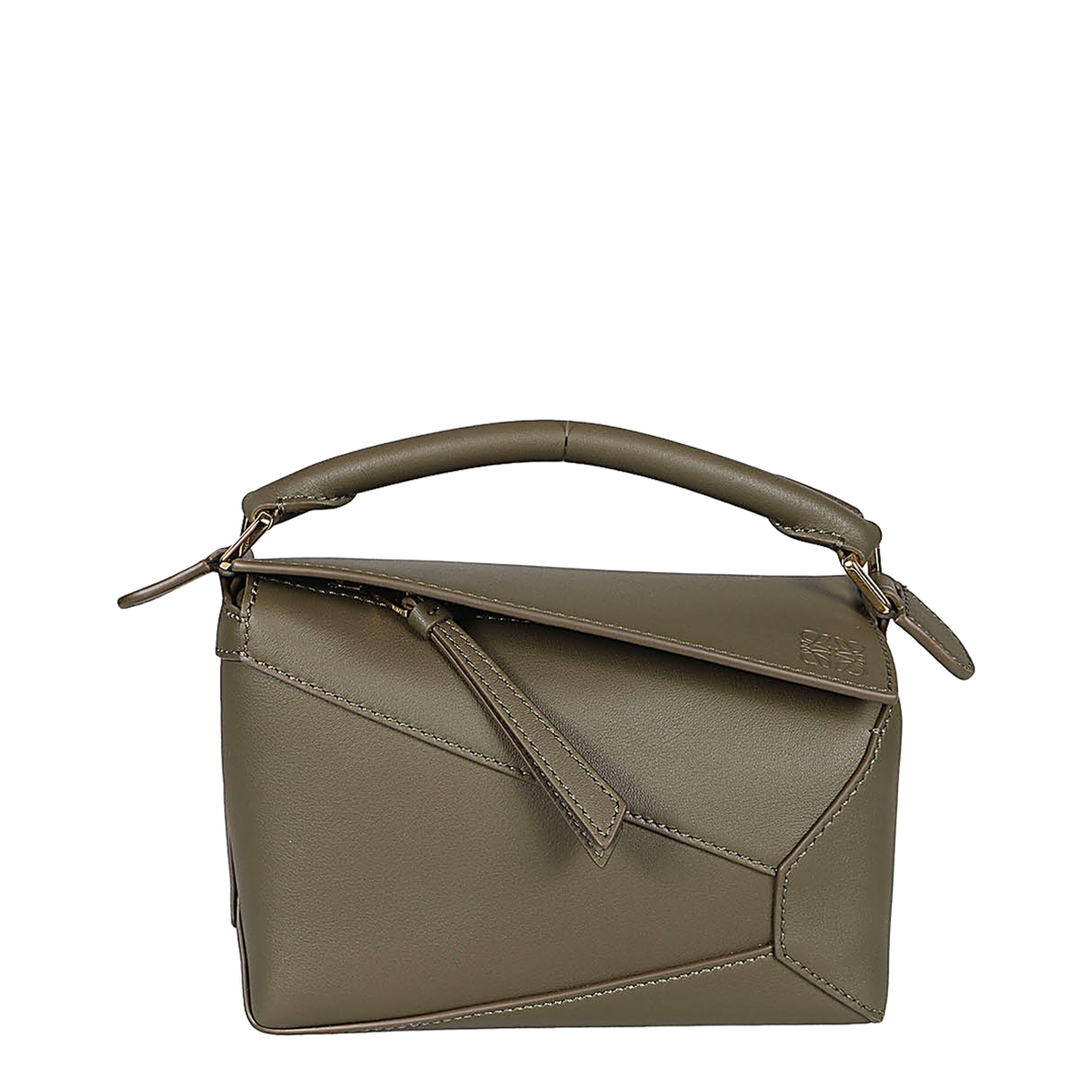 Mini Puzzle Shoulder Bag - Dark Khaki Green