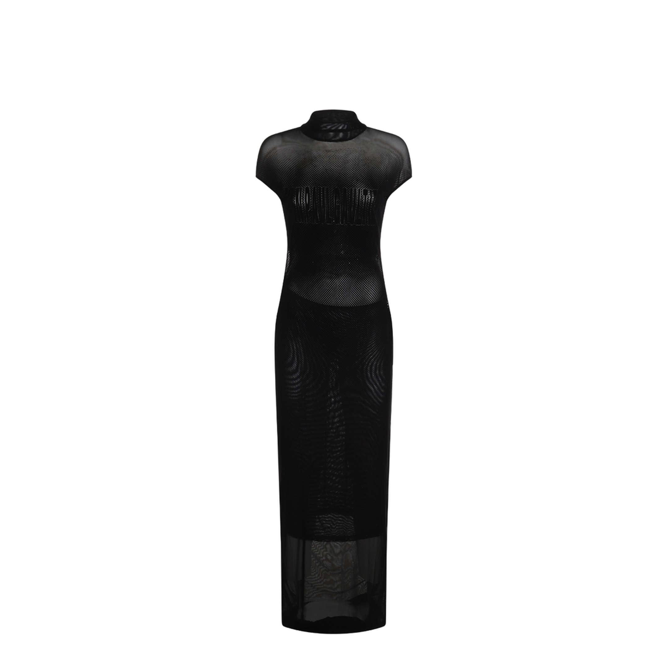Mesh Dress with Flocked Logo