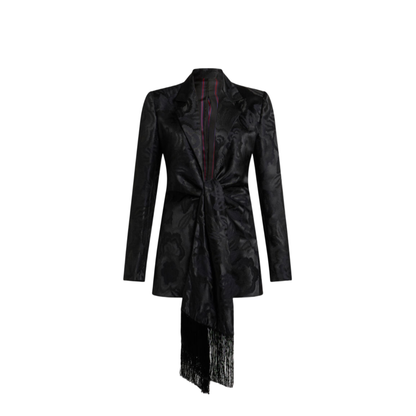 Jacquard Knot Fringes Jacket