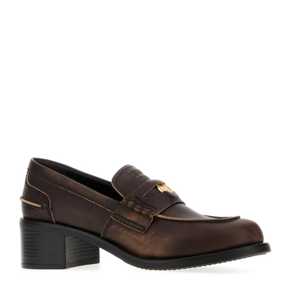 MAYFEYR - Miu Miu - Brown Leather Loafers - 5D276EF0503G48F0192