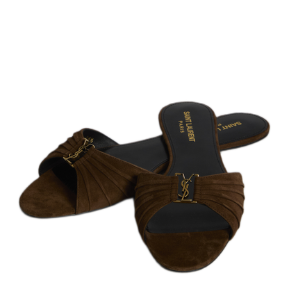 MAYFEYR - Saint Laurent - Babylone Slide Sandals In Suede - 86965827D002319