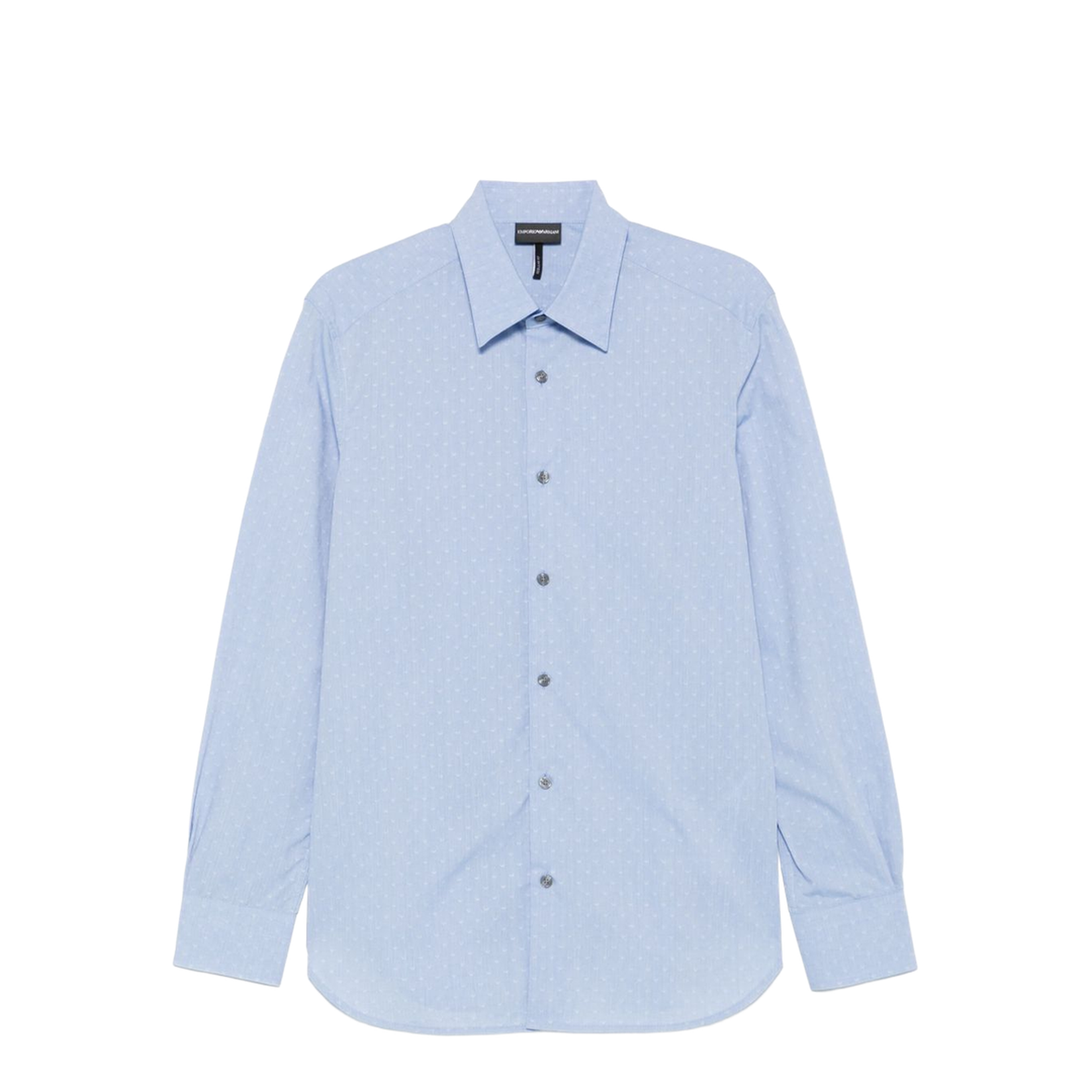 Cotton Shirt with All-Over Jacquard Logo