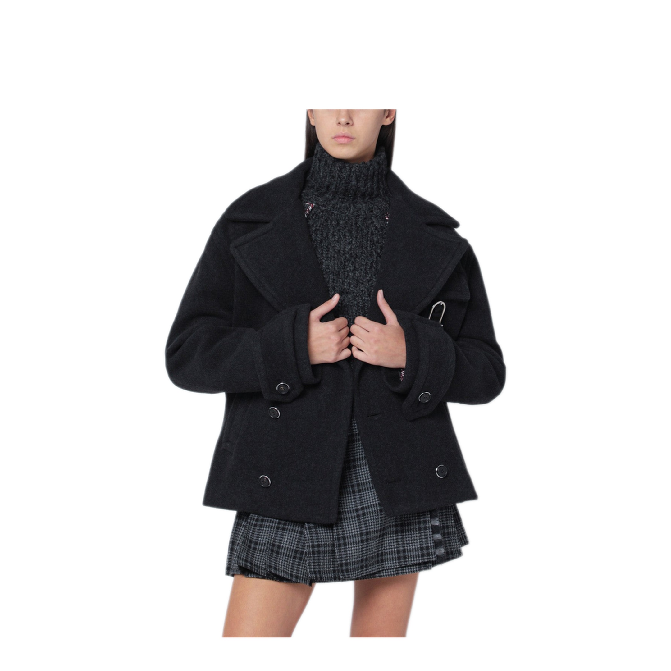 MAYFEYR - Durazzi Milano - Dark Grey M Lange Wool Coat - FW25O03TT0052GR06