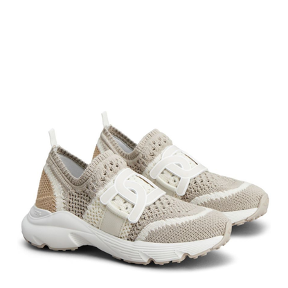 Beige Knitted Sneakers