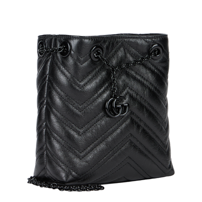 MAYFEYR - Gucci - Black Leather Micro Bucket Bag - 856404AAFS11000