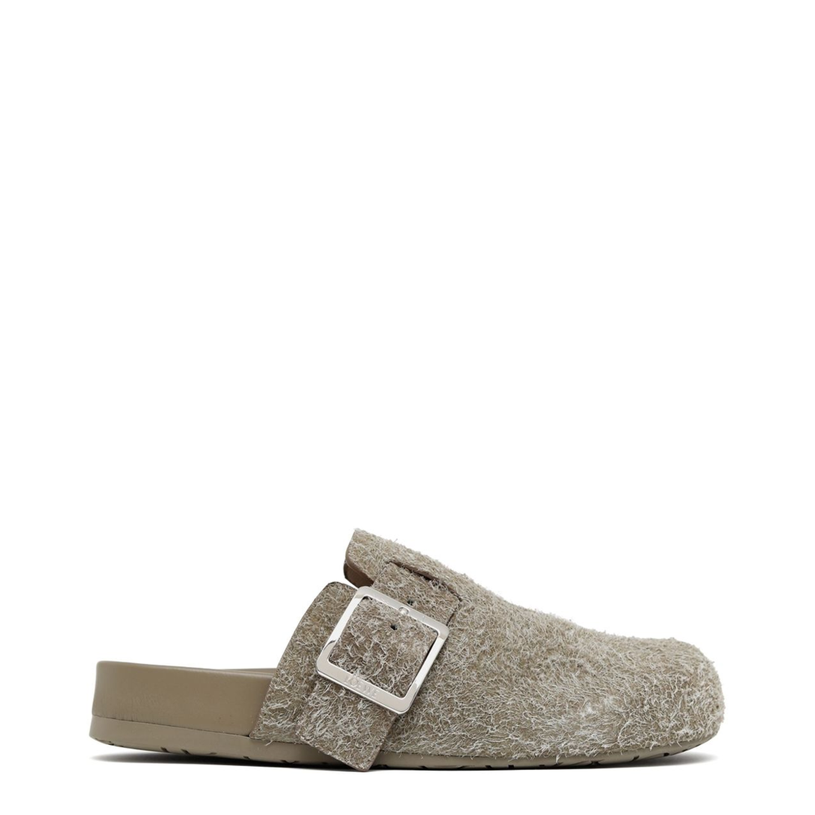 Ease Buckle Mule in Brushed Suede Green