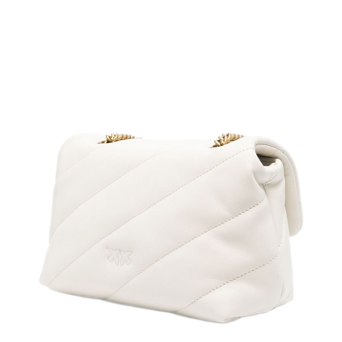 Love Bag Puff Maxi Quilt Small Lambskin Crossbody - White