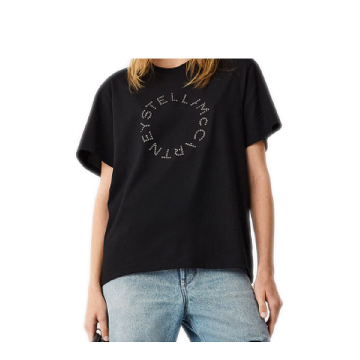 Black Logo-Embroidered Boyfriend T-Shirt
