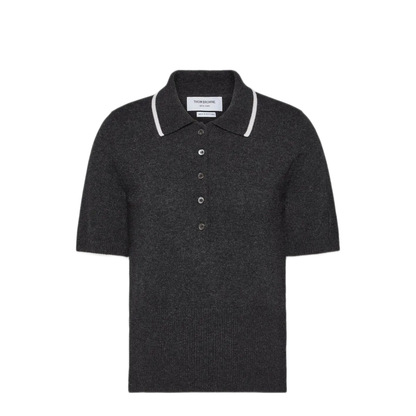 MAYFEYR - Thom Browne - Jersey Intarsia Classic Ss Polo In Cashmere - FKP127AY2001025