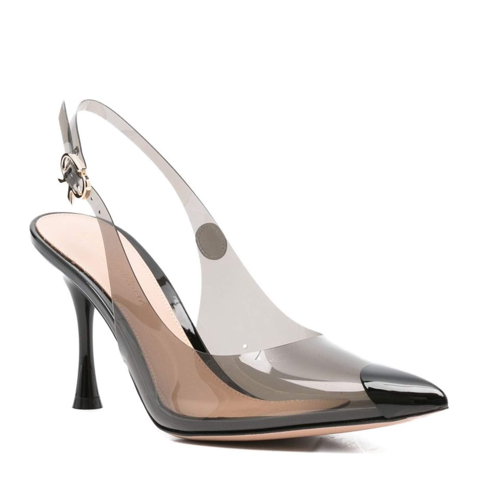 Slingback Strap Pointed Toe Heels Black