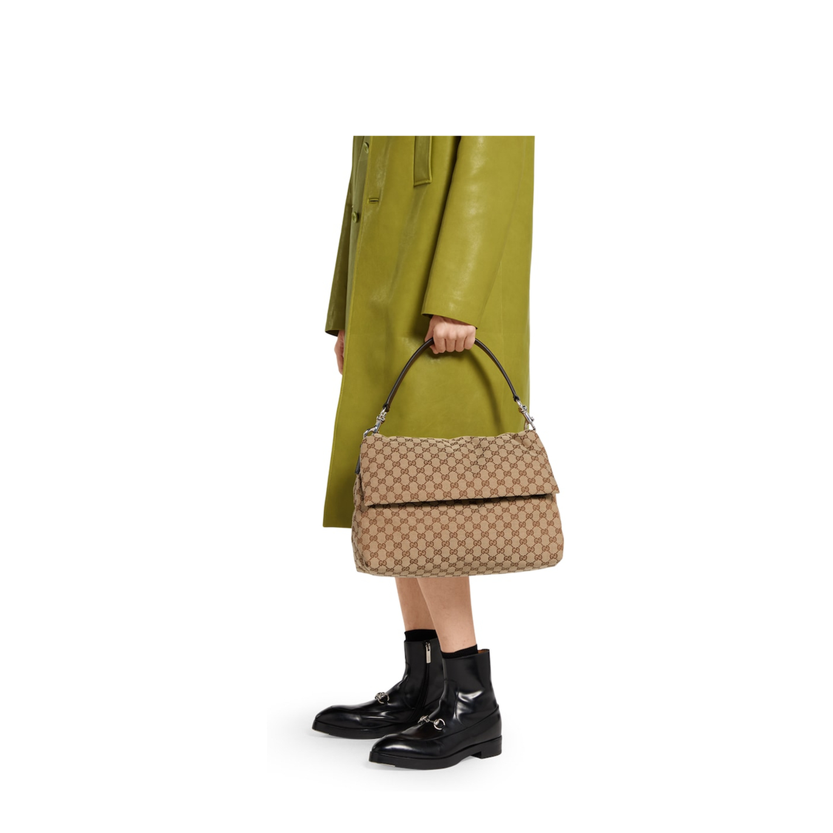 GG Canvas Large Canvas Crossbody Bag - Beige