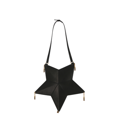 Astro Medium Leather Shoulder Bags - Black