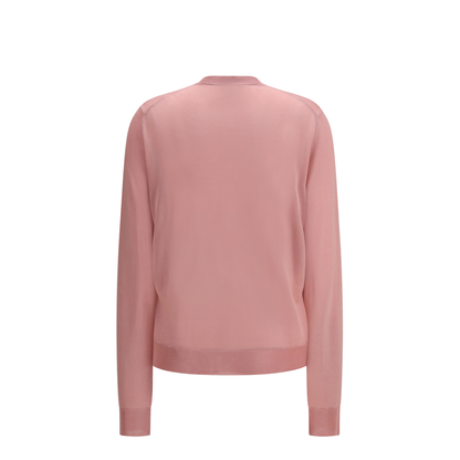 Cardigan Crewneck in Viscose with Embroidered Logo