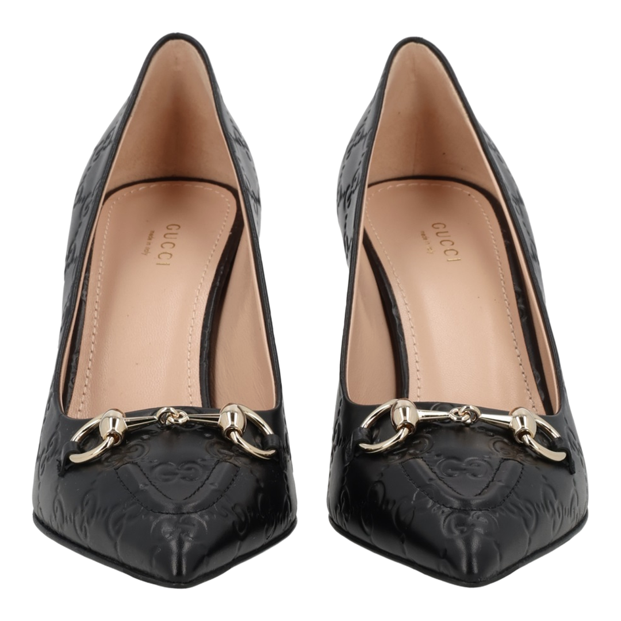 Black Leather Pumps with Horsebit
