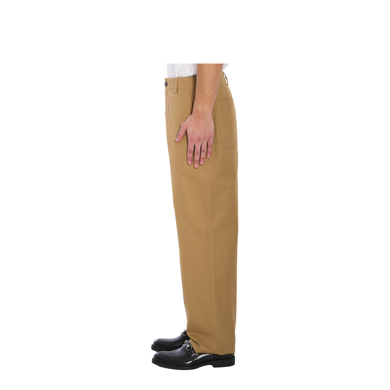Compact Cotton Twill Trousers with Web