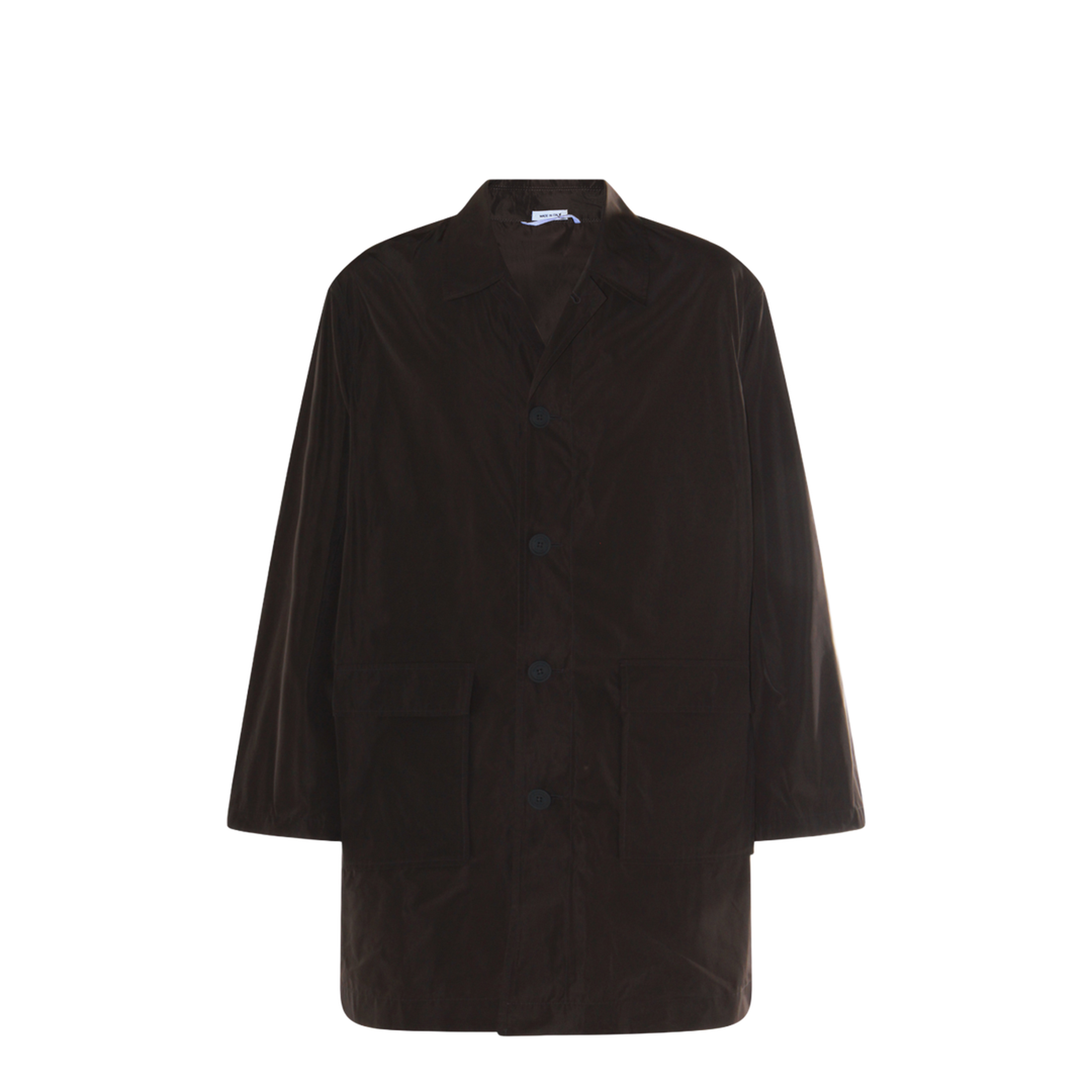 Logo-Print Single-Breasted Coat