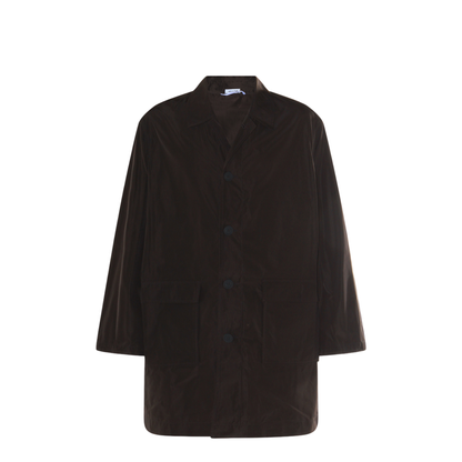 Logo-Print Single-Breasted Coat