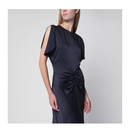 MAYFEYR - Victoria Beckham - Bela Midi Dress In Midnight Satin Crêpe - 1325WDR005227DPLMI
