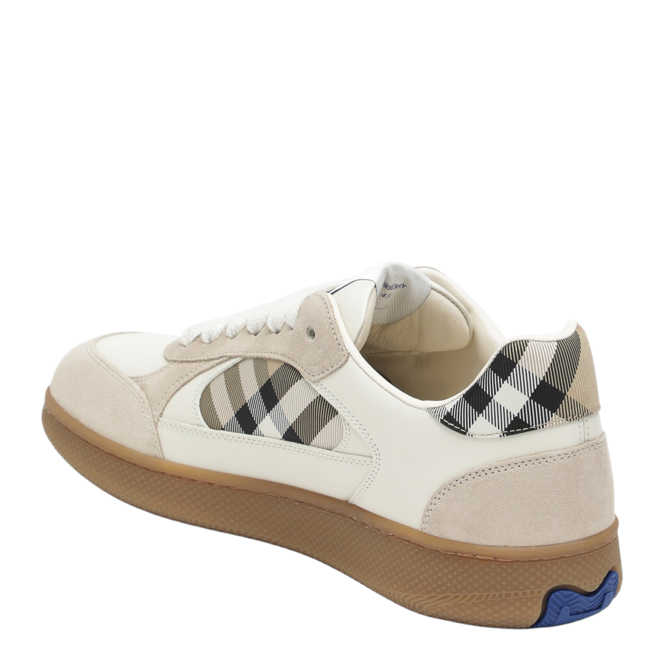 MAYFEYR - Burberry - Terrace Leather And Suede Sneakers With Beige Check - 8127510155362B5220