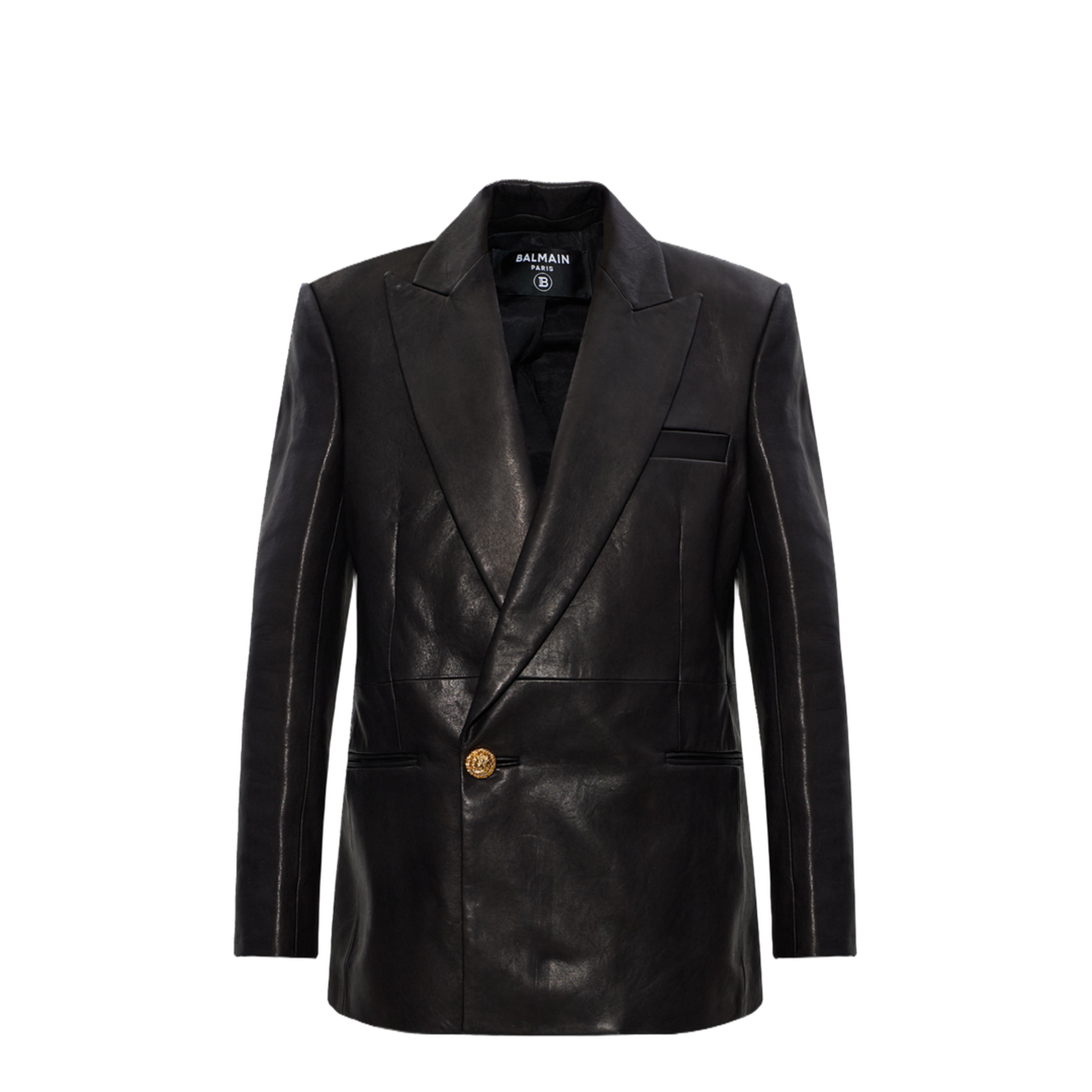 Women's Leather Blazer Black