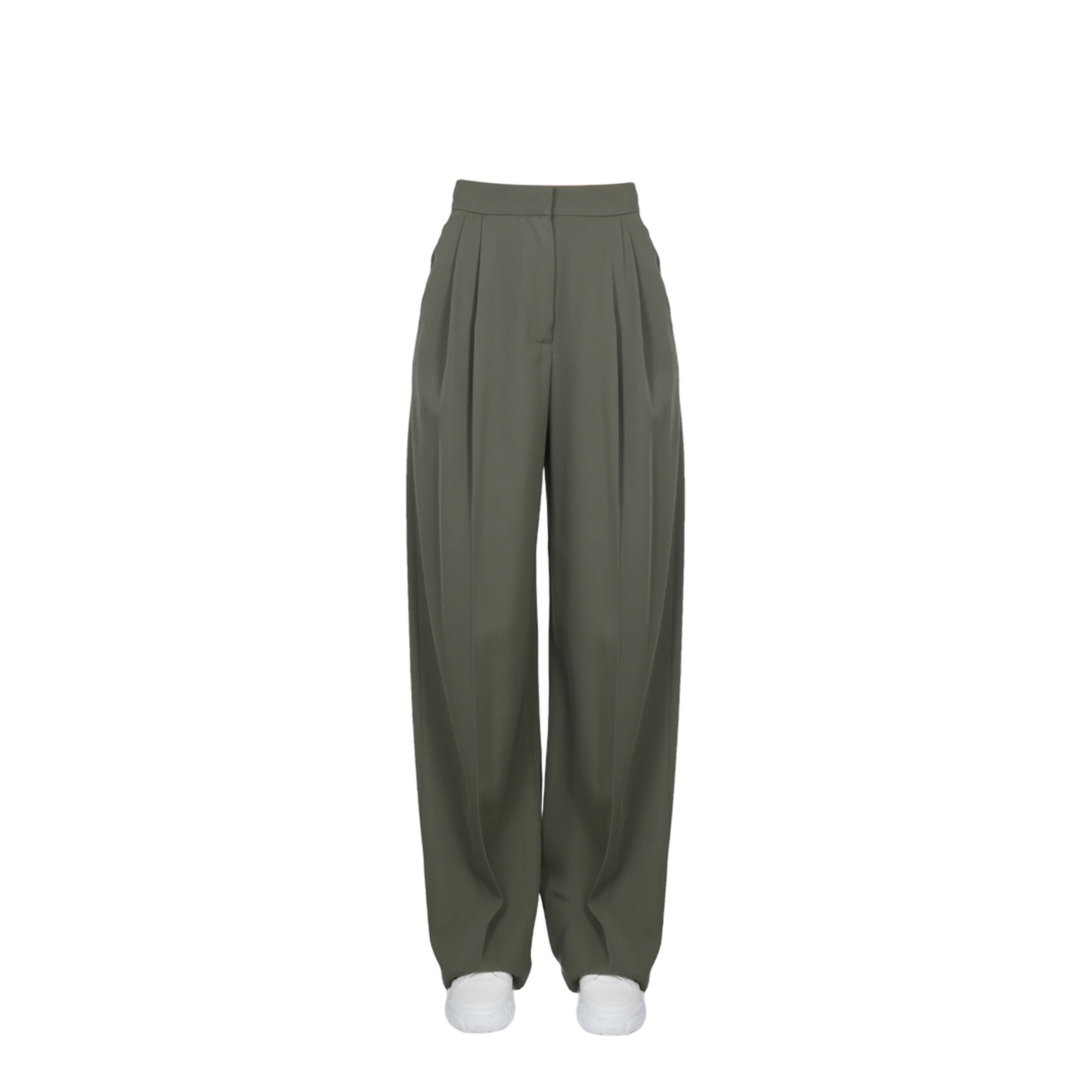 Wide Leg Trousers - Dark Green