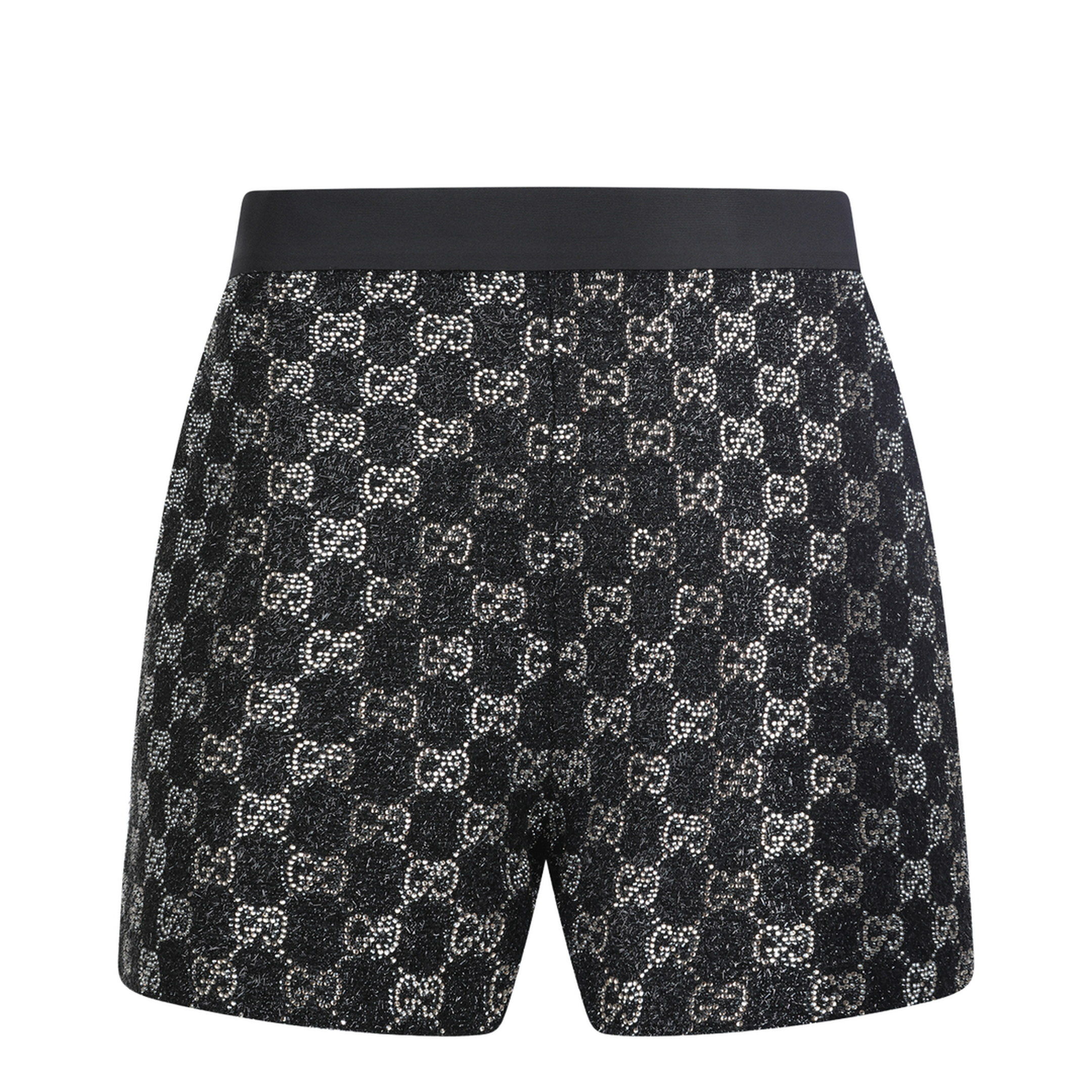 Embroidered Wool Tweed Lamé Shorts