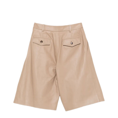 MAYFEYR - Yves Salomon - Pleated Leather Bermudas - 26EYP211XXAPXXA2279