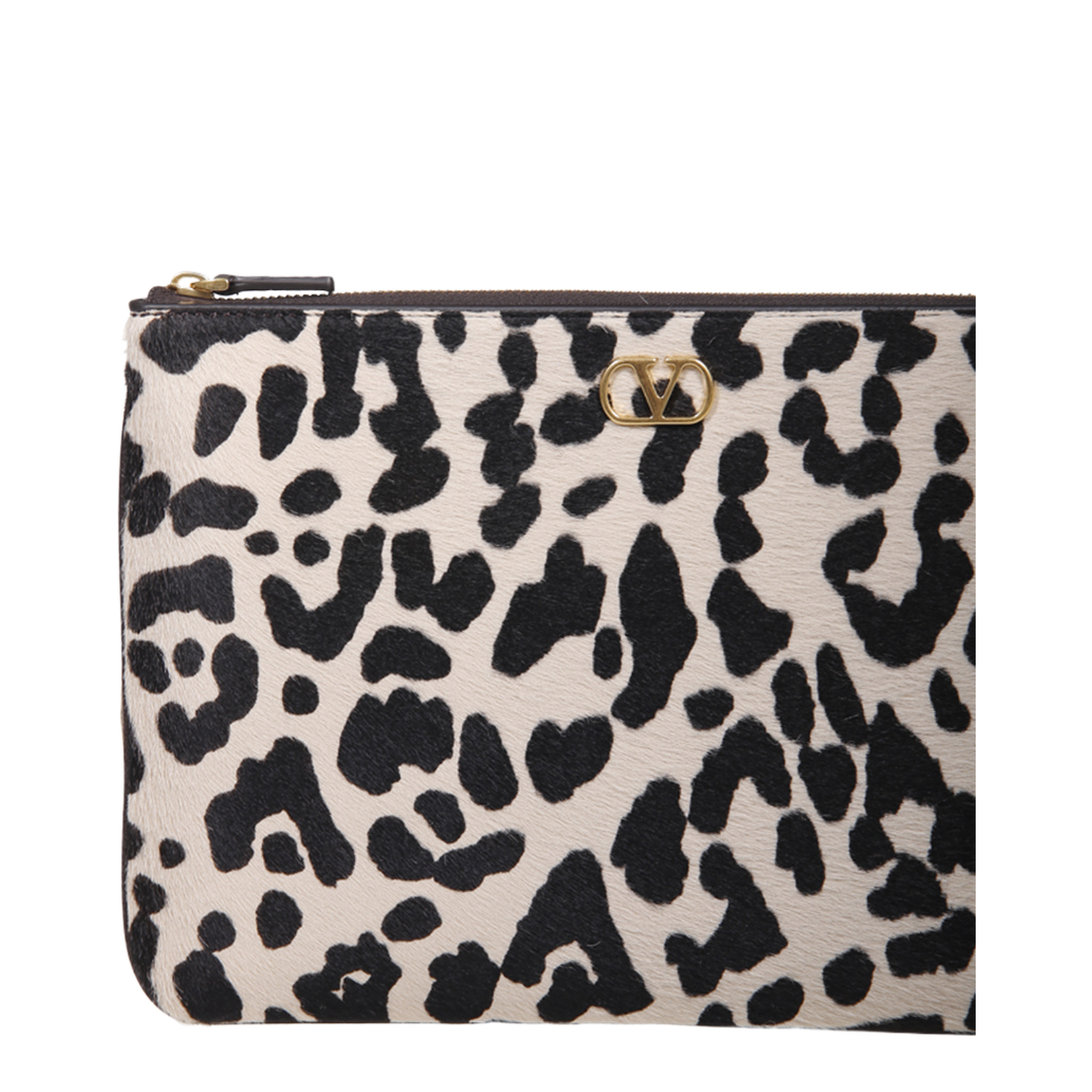 Beige Leopard Clutch Bag