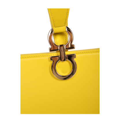 MAYFEYR - Ferragamo - Smooth Yellow Leather. Closure With Metallic Detail. Wrist Strap. - 792849220958010