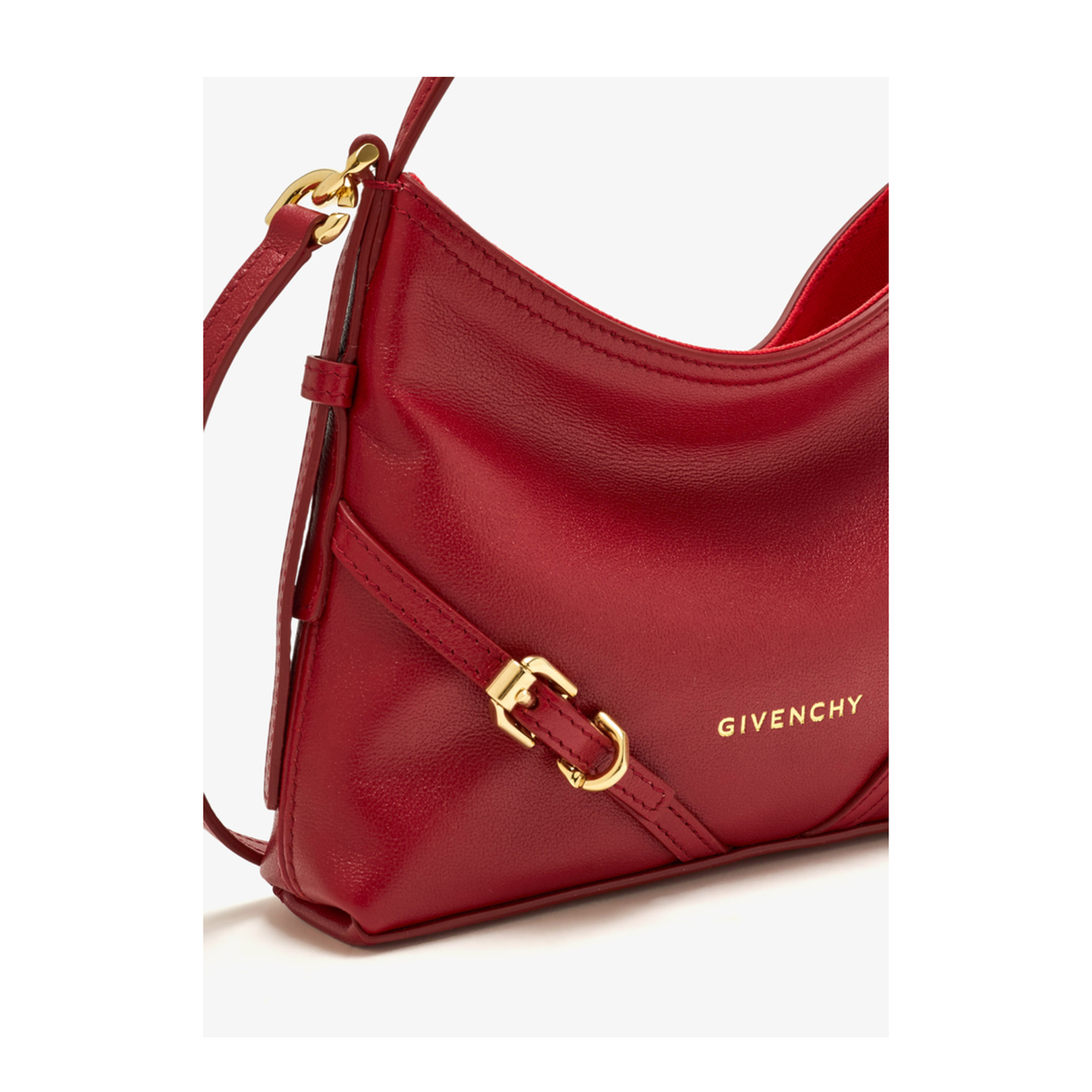 Red Leather Nano Voyou Handbag