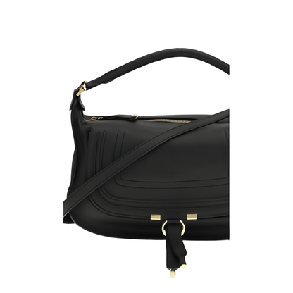 Marcie Small Calfskin Shoulder Bag - Black