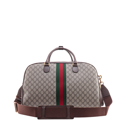 Ophidia Leather Boston Bag - Gray