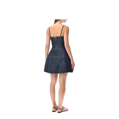 Dark Blue FF Denim Bustier Dress