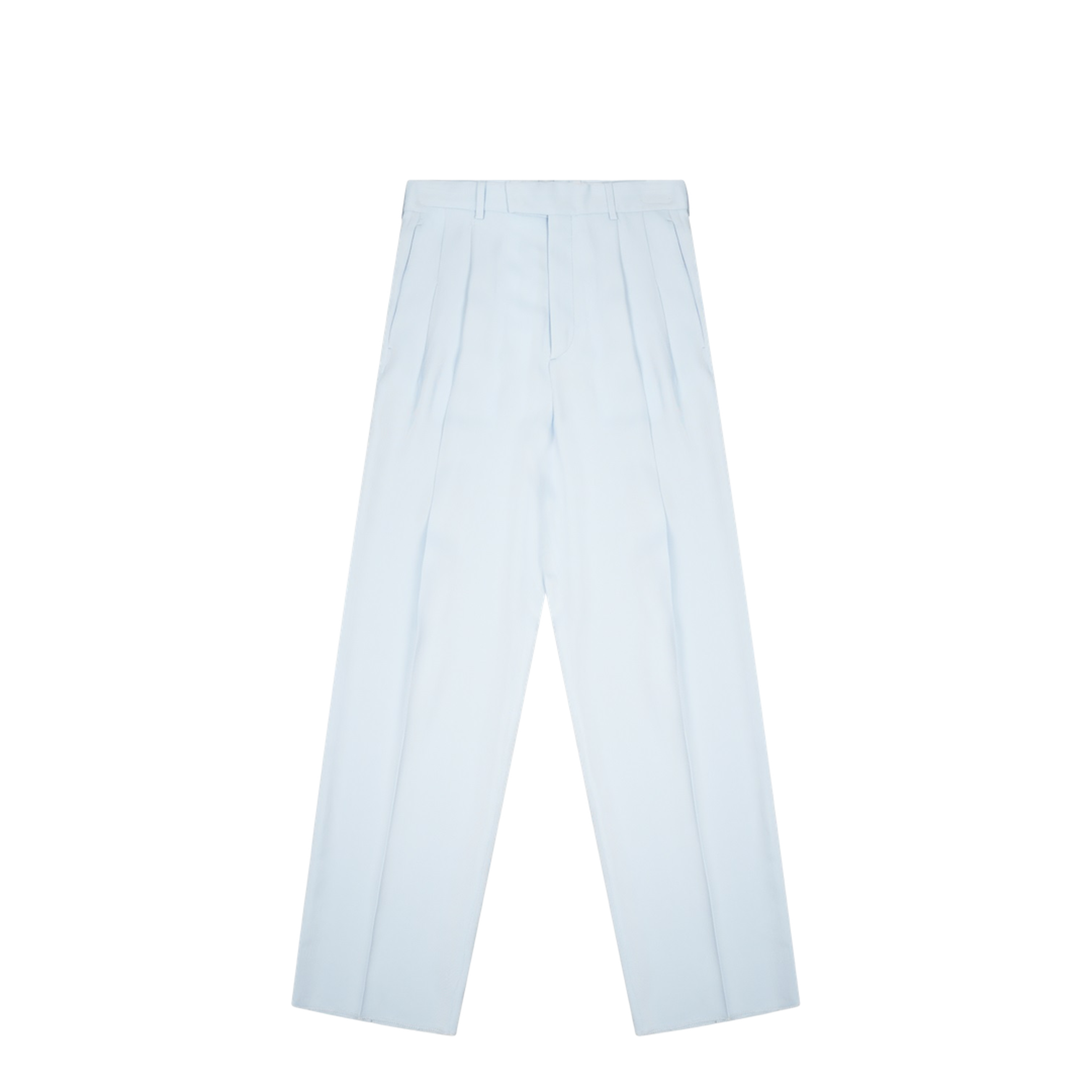 Viscose And Silk Twill Straight Trousers