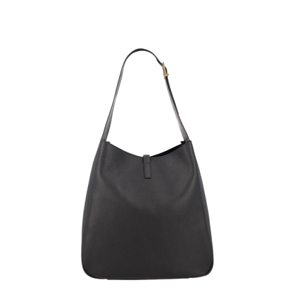 Le 5 À 7 Supple Large Grained Calfskin Shoulder Bag - Black