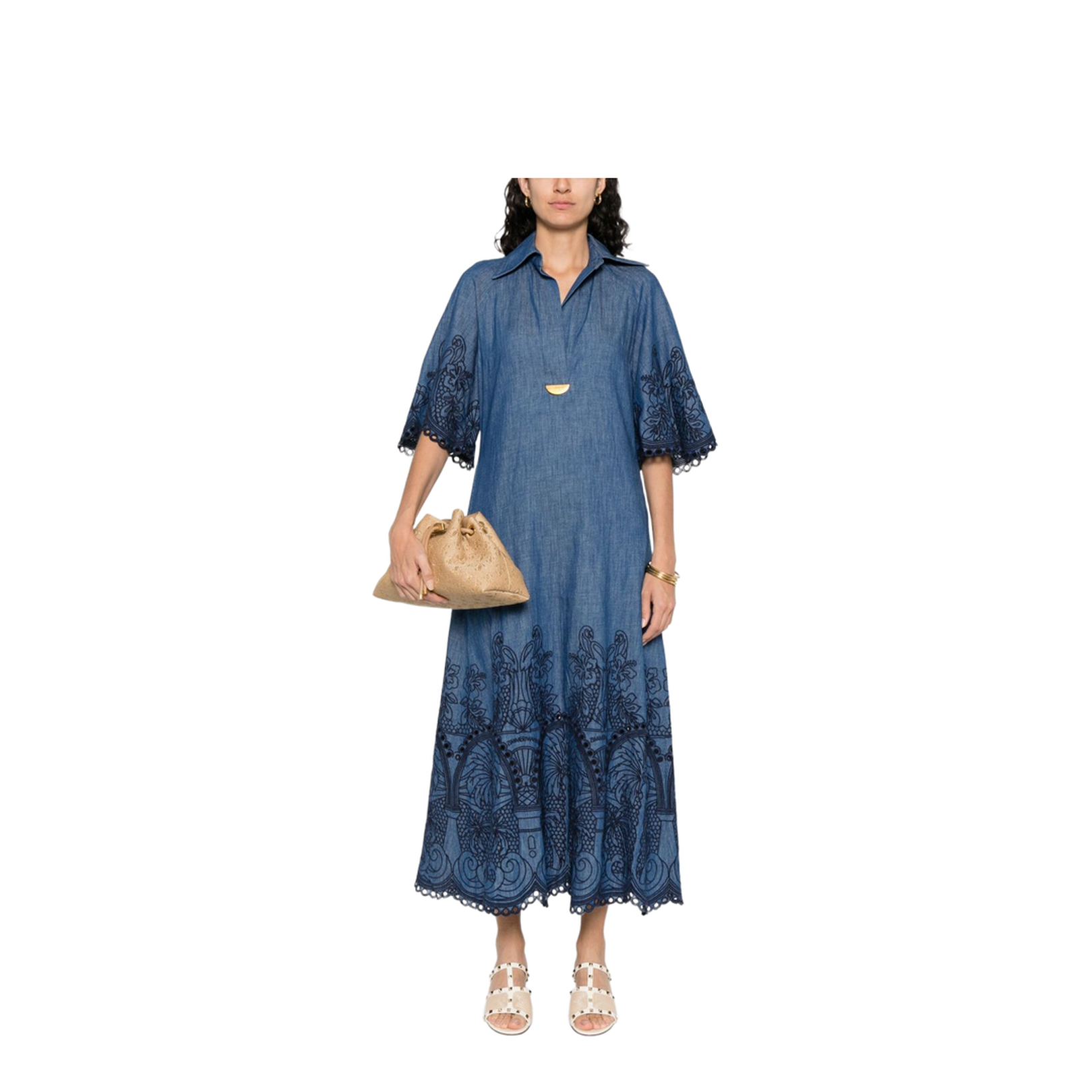 Coco Embroidered Denim Dress
