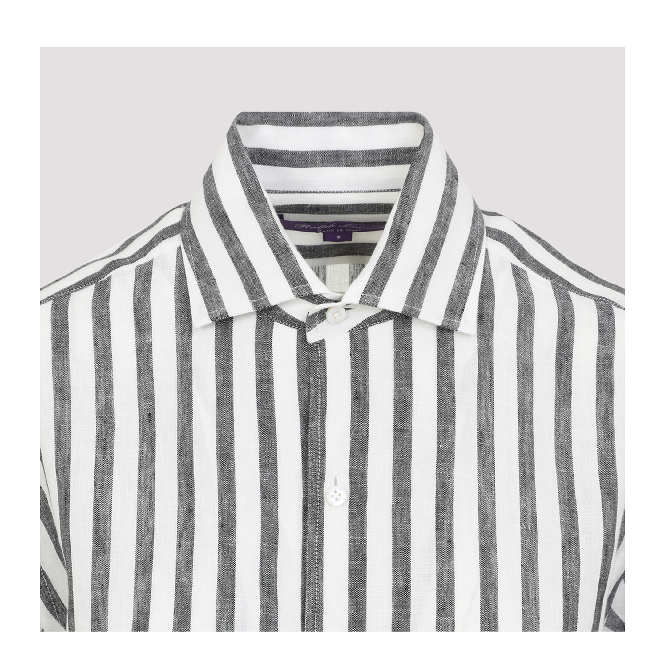 MAYFEYR - RALPH LAUREN COLLECTION - Capri Black And White Linen Shirt - 290975285005BLACK