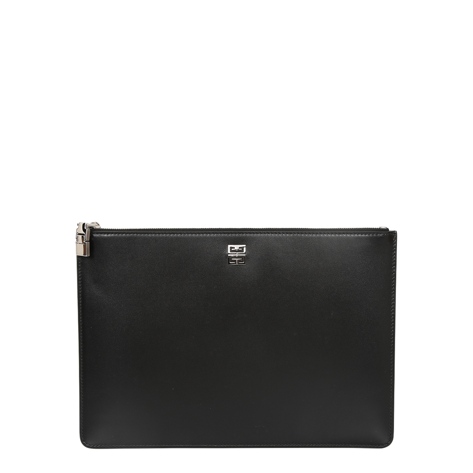 Logo Detail Flat Leather Pouch