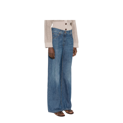 Women's Wide Leg Denim Jeans Blue