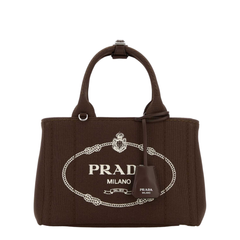 Jardinière Small Cotton Canvas Handbag - Tabacco