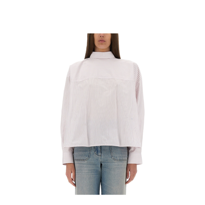 Blouse with Knotted Collar