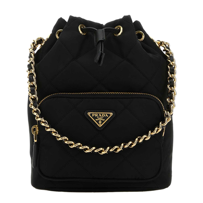 Black Re-Nylon Bucket Bag