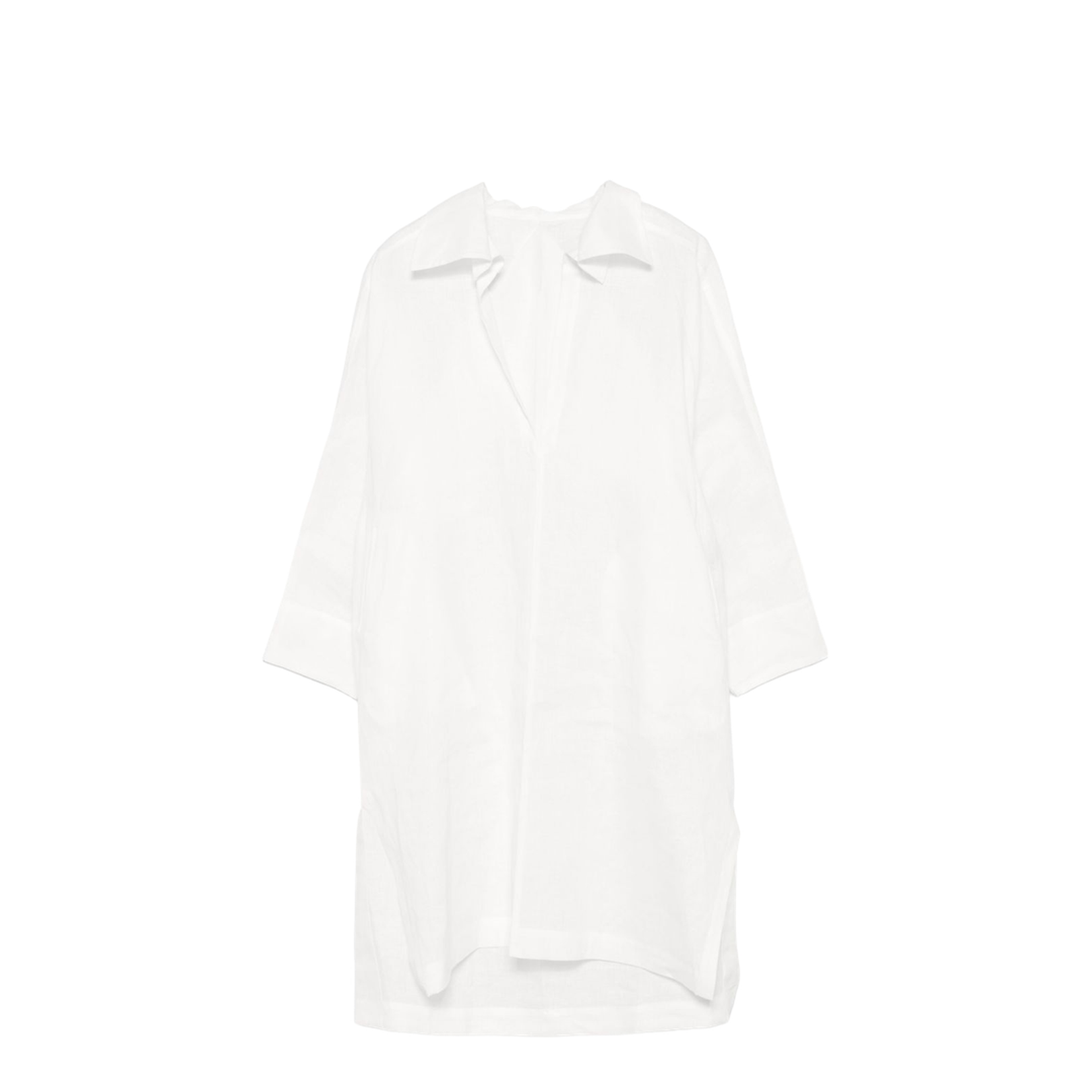 White Short Side Slits Top