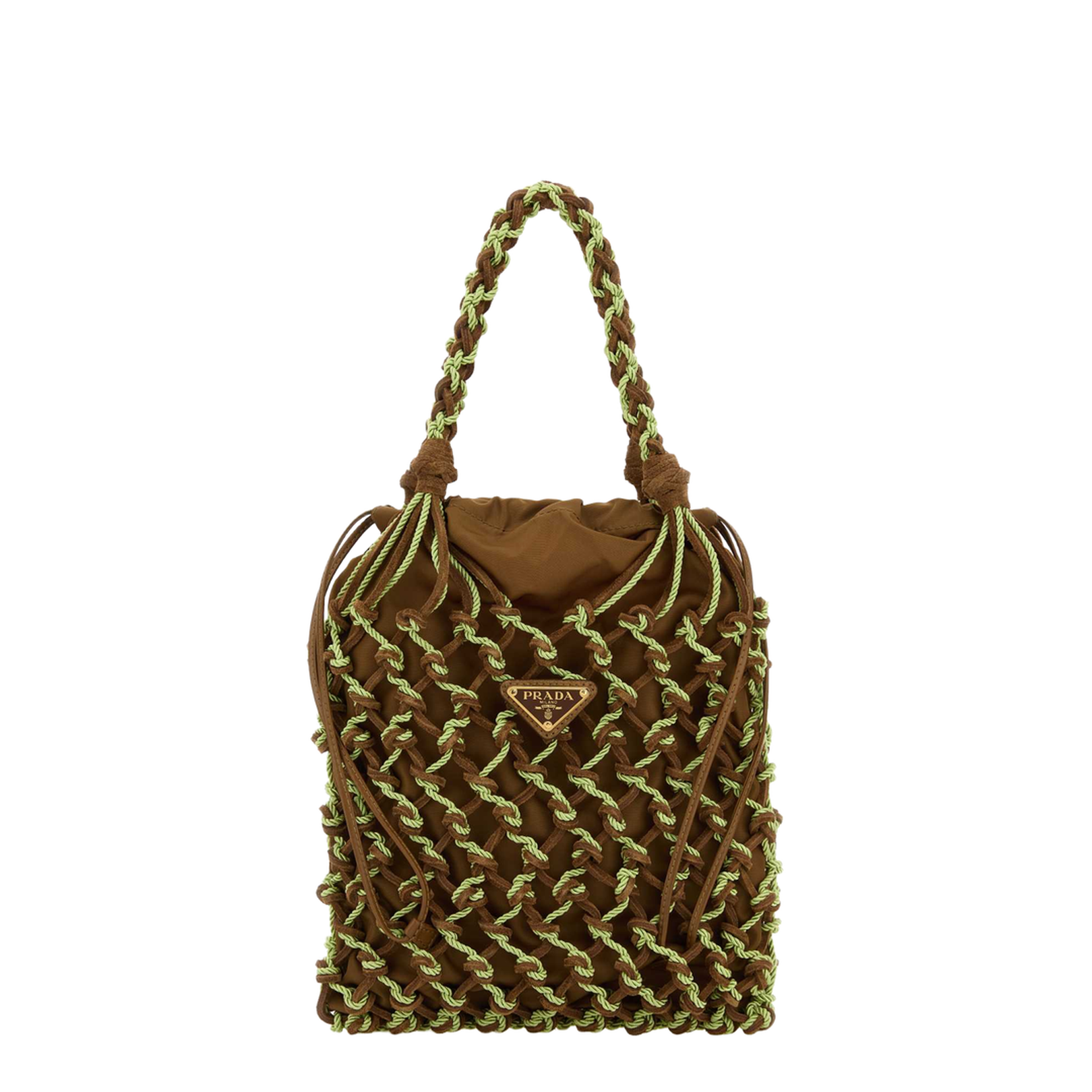 Two-tone mesh handbag