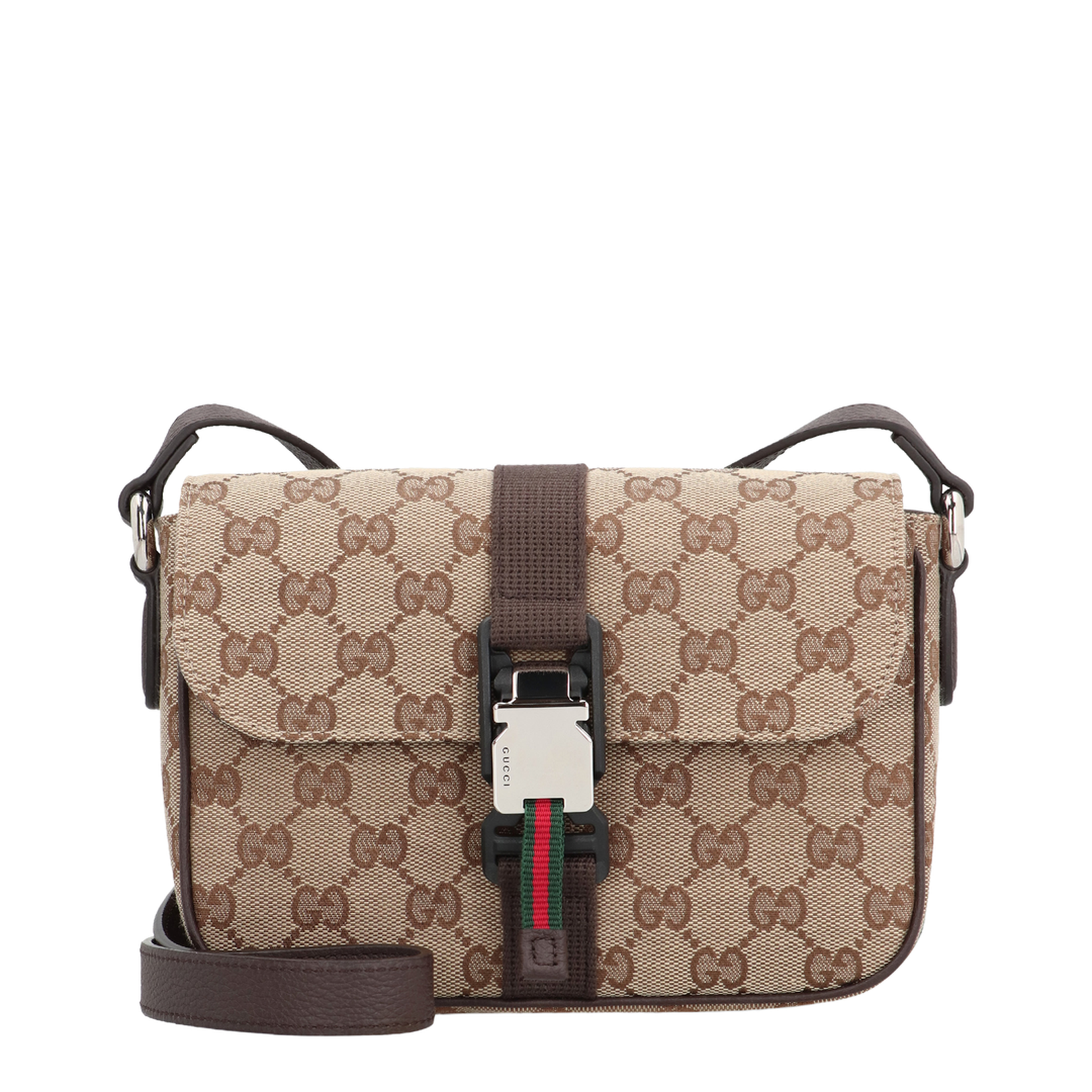 Ophidia Small Canvas Crossbody Bag - Beige