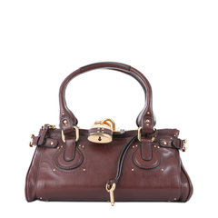 Paddington Buffalo Leather Shoulder Bag - Garnet