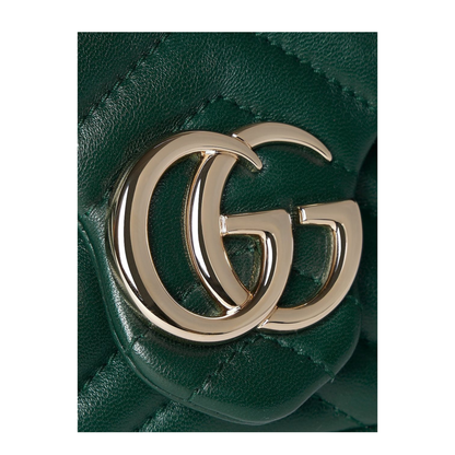 GG Marmont Mini Shoulder Bag Matelassé Nappa Leather - Green